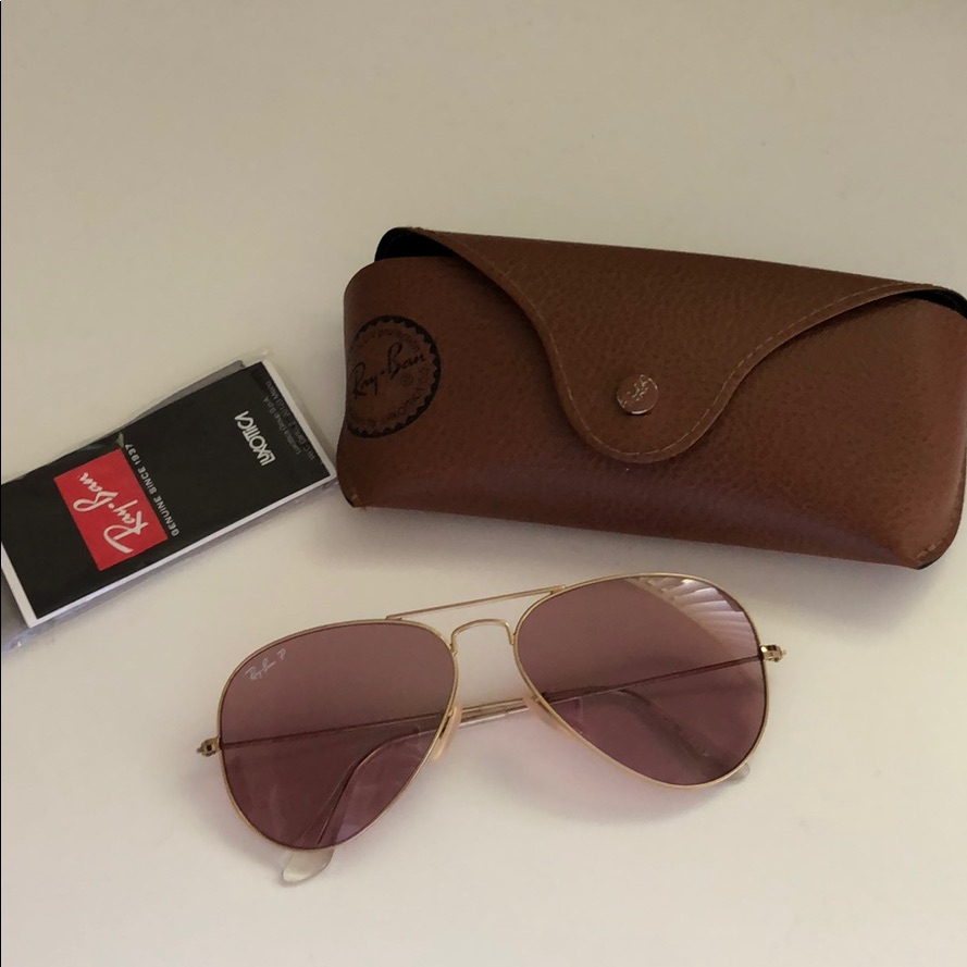 Polarized Pink Tinted Aviator Ray-Ban’s